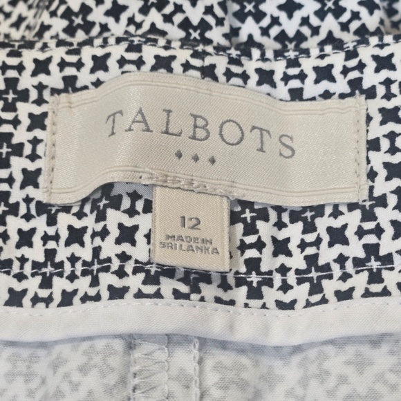 Talbots Monochrome Patterned Wide Leg Pants - Picture 8 of 9